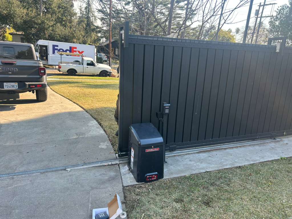 Full privacy sliding gate with LiftMaster motor Los Angeles