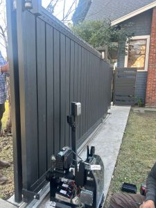 Privacy sliding gate motor installation Los Angeles craftsman home